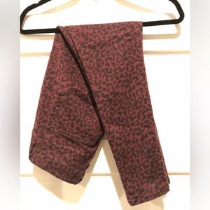 Burgundy Leopard Pants, Arizona Co. Size 5